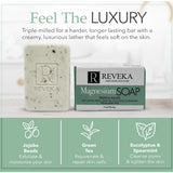 2pack - Reveka Skincare Magnesium Soap with Green Tea, Eucalyptus, Spearming & Jojoba Beads